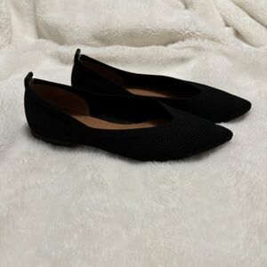 Everlane The 40 Hour Flat Black Reknit Pointed Size 7